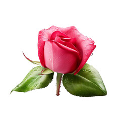 Wall Mural - pink rose isolated on white