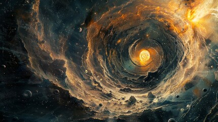 Wall Mural - Cosmic Whirlpool Galaxy for Science Fiction Designs