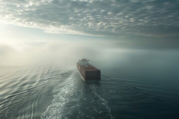 Poster - A container ships route is carefully planned to optimize fuel efficiency and minimize unnecessary emissions