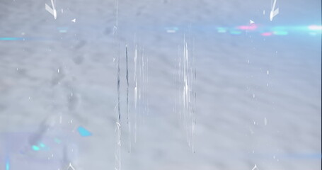 Poster - Image of shapes moving over white background, copy space