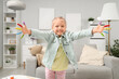 © Pixel-Shot - Cute little girl with her fingers in paint at home