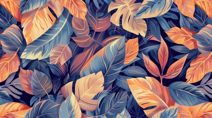 Poster - Abstract leaves design for textile factory
