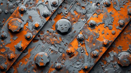 Wall Mural - Rusty gears industrial background