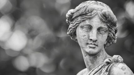 Poster - Weathered stone statue of a classical figure