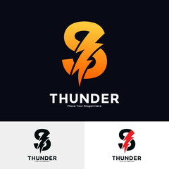 Wall Mural - Letter S Thunder Logo vector template. Suitable for business, initial Lightning Bolt, corporate, technology, and poster illustration symbol