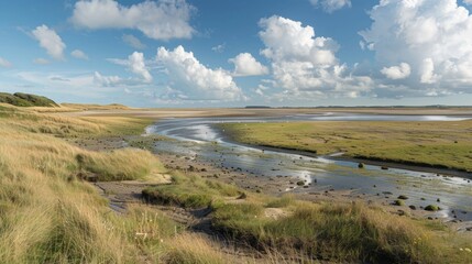 Wall Mural - the close proximity of the tidal flats to the sea allows for swift movement of marine life creating 