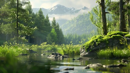 Canvas Print - lake in the mountains