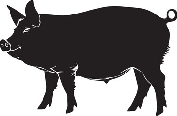 Poster - silhouette of a pig