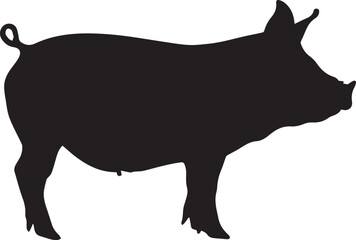 Poster - silhouette of a pig