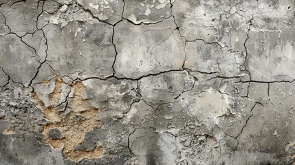 Wall Mural - Design background with a gray brown cracked concrete wall texture