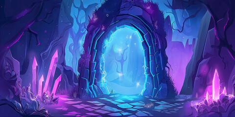 Game background with neon color isolation, Illustration