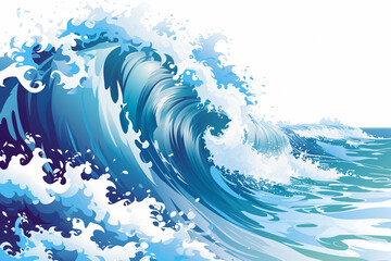 Wave illustration, summer summer travel wave element concept background