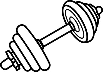 Canvas Print - Dumbbell outline vector illustration