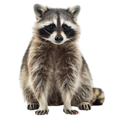 Wall Mural - A raccoon isolated on transparent or white background