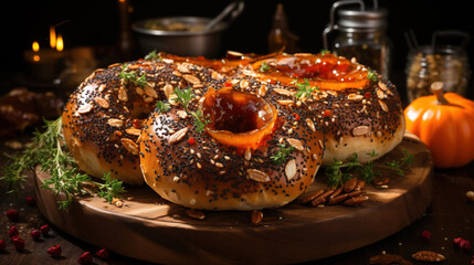 Poster - Bagel Jewish bread with seed