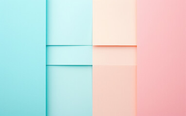 Modern minimalistic abstract geometric background with pastel pink and blue tones, ideal for design projects, presentations, and branding.