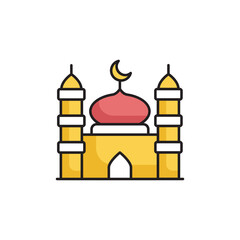 Wall Mural - Mosque icon design with white background stock illustration