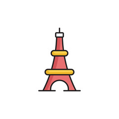 Wall Mural - Eiffel Tower icon design with white background stock illustration