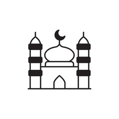 Wall Mural - Mosque icon design with white background stock illustration