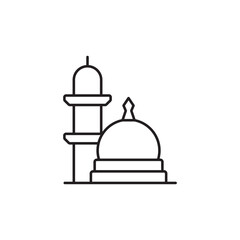 Wall Mural - Nabawi Mosque icon design with white background stock illustration