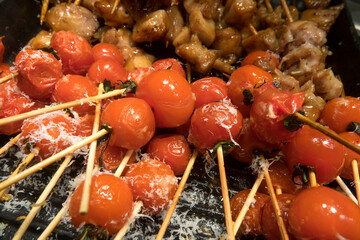 Wall Mural - View of the tomato skewers