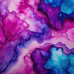 Wall Mural - Abstract Swirling Purple, Pink, and Blue Alcoholic Art