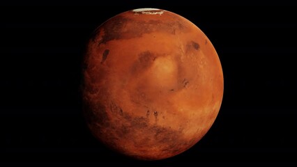 Wall Mural - planet mars solar system universe rotating looping transparent