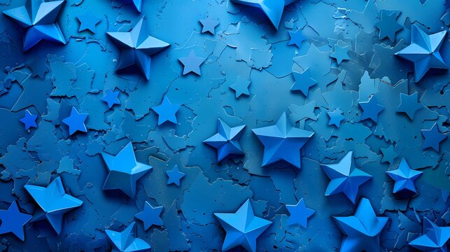 Background a blue with stars and a space for text, Generative AI illustratiosn. 