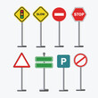 © Neocozmo - street signs flat vector design cartoon, traffic asset vector