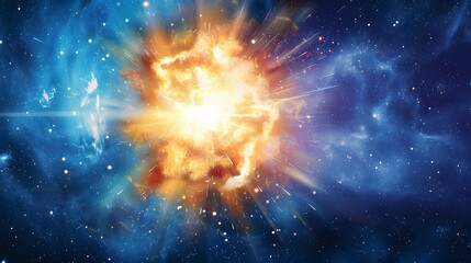 abstract blue background. explosion star. 