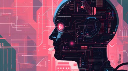 Wall Mural - illustration of artificial intelligence technology background concept