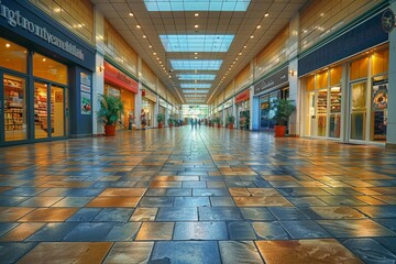 shopping complex walkway design without people