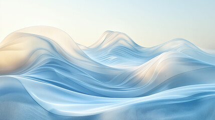 Wall Mural - Serene Abstract Blue Wavy Background Design with Smooth Curves and Soft Lighting