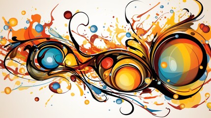 Poster - Colorful abstract geometric artwork with intricate patterns for background and design projects