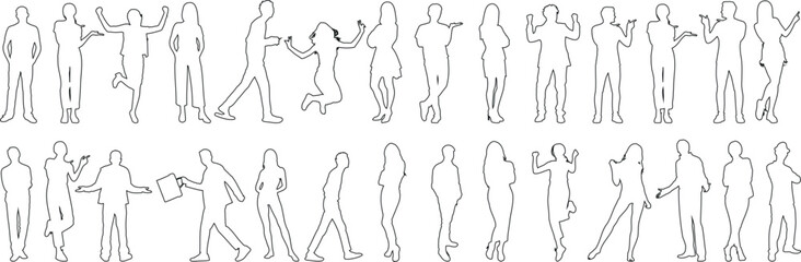 Wall Mural - people line art illustration