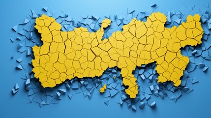 Poster - Vibrant yellow and blue abstract background for graphic projects and design inspiration