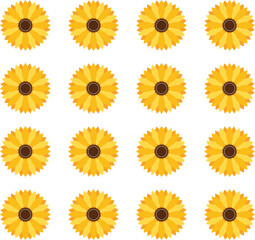 Wall Mural - Sunflower seamless pattern design. Sunflower background.