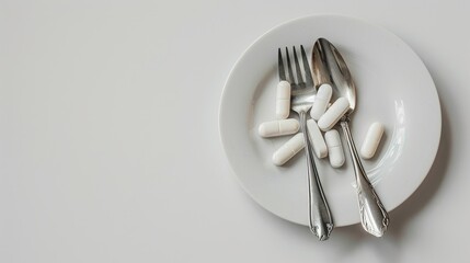 Sticker - Tablets on a silverware on a plain white backdrop