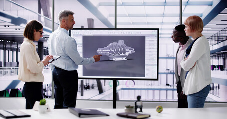 Leinwandbilder - Engineer Doing 3D CAD Model Design