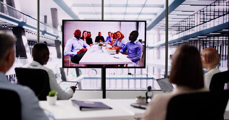 Canvas Print - Business Video Conference Online Meeting