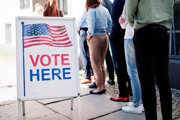 Diverse People At Voting Booth