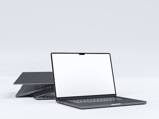 Canvas Print - realistic modern laptop mockup with blank screen. device concept for for presentation branding ident