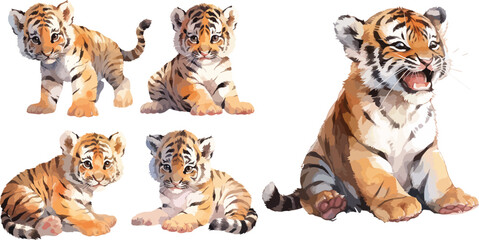 Poster - baby tiger clipart vector for graphic resources	