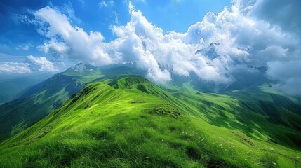 Wall Mural - landscape with clouds