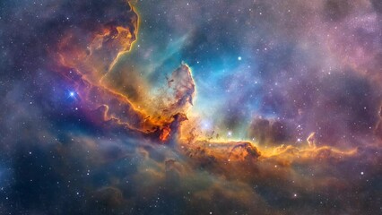 Wall Mural - Animated background of nebula in space, traveling through space. looping time-lapse video background
