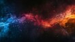© JP STUDIO LAB - Black backdrop with grainy gradient, blue, red, yellow hues, abstract glowing wave, noise texture, ideal for banners