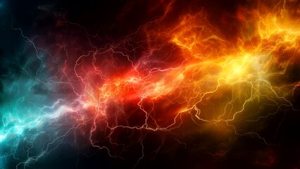 Wall Mural - Colorful abstract background animation with lightning effect moving irregularly. looping time-lapse animation video backgroun