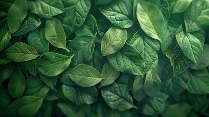 Wall Mural - Nature background, closeup nature view of abstract green texture, tropical leaf. abstract green texture