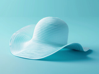 Sticker - Unmatched Sky Blue Cotton Sun Hat: Isolated Mockup for Summer Style