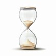 © PLATİNUM - Illustration Wooden Hourglass With Sand Dripping Down isolated on white background